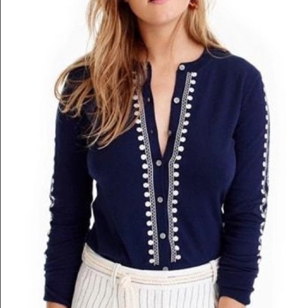J. Crew Embroidered Jackie Cardigan